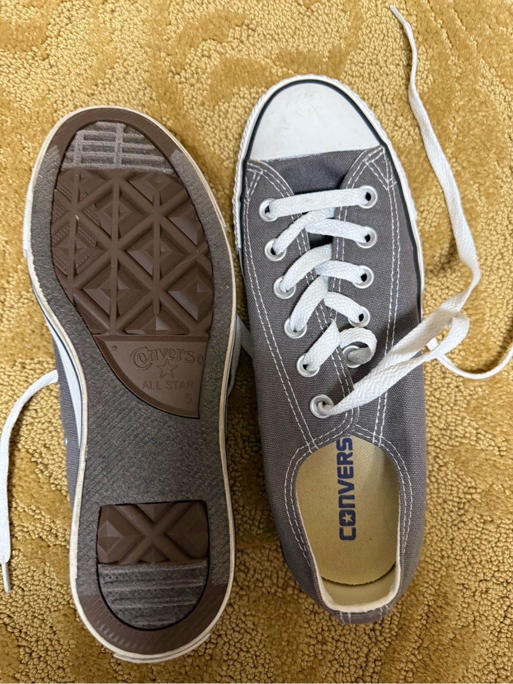 Converse Low Top Canvas Sneakers - Gray with White Accents